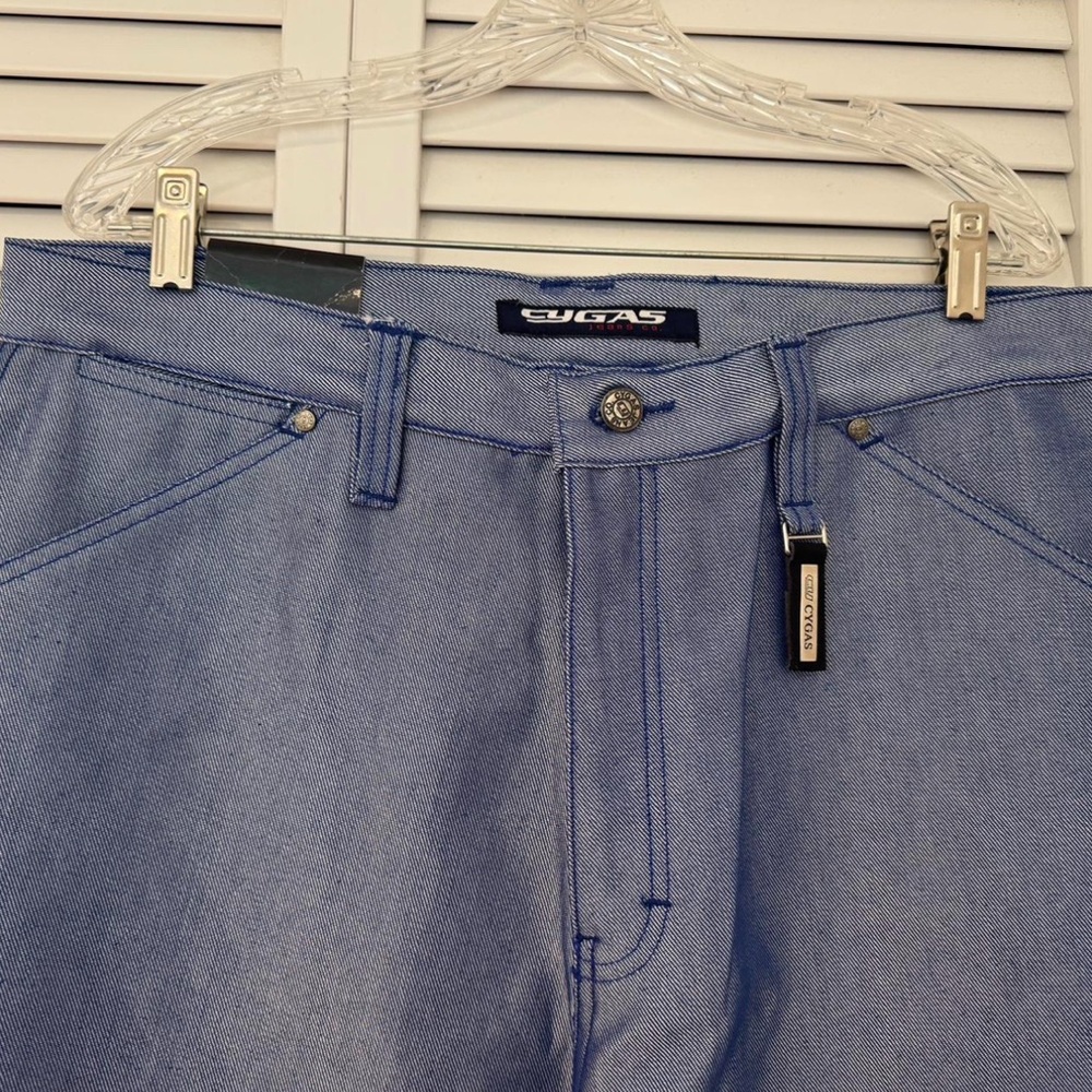 Cygas shiny reflective iridescent blue jeans vintage with tag still on - Picture 5 of 5